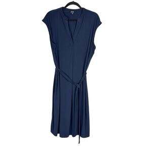 JONES NEW YORK Navy Blue Sleeveless Stretch Knit Knee Length Dress Size 16